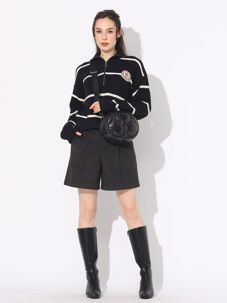 MONCLER (モンクレール) ハーフジップ ボーダー ニット