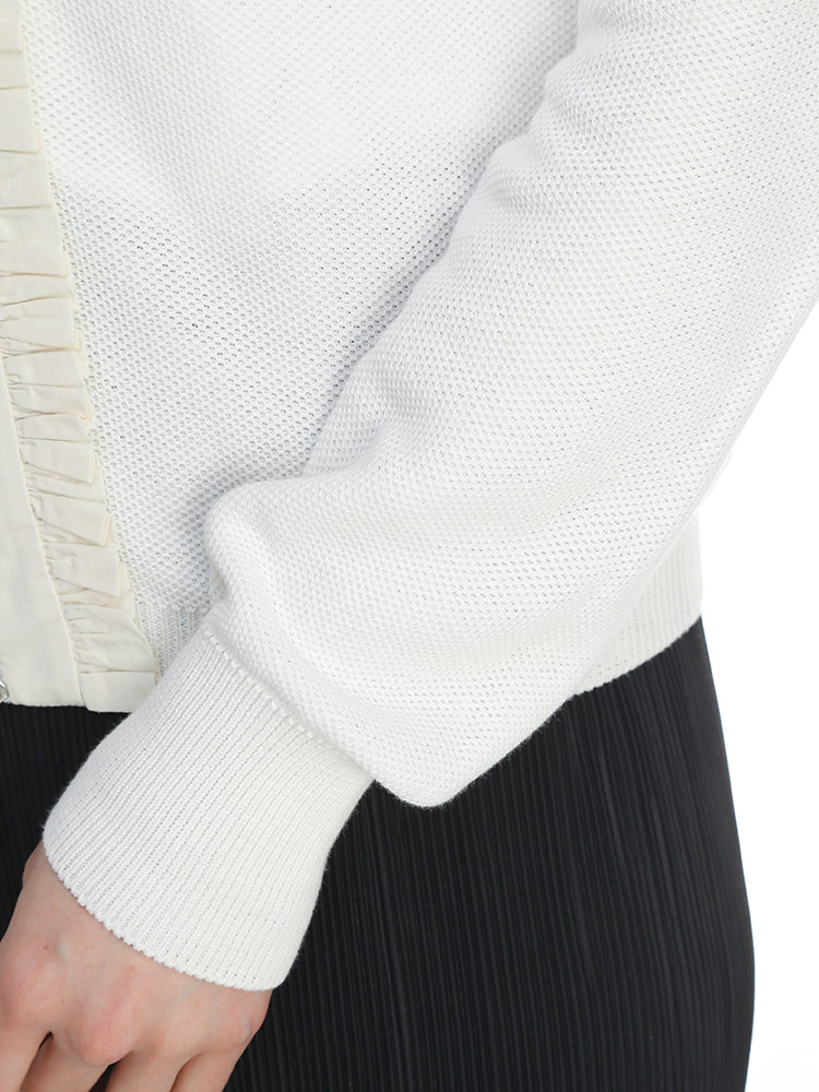 MONCLER (モンクレール) ダブルジップ フリル ニットカーディガン