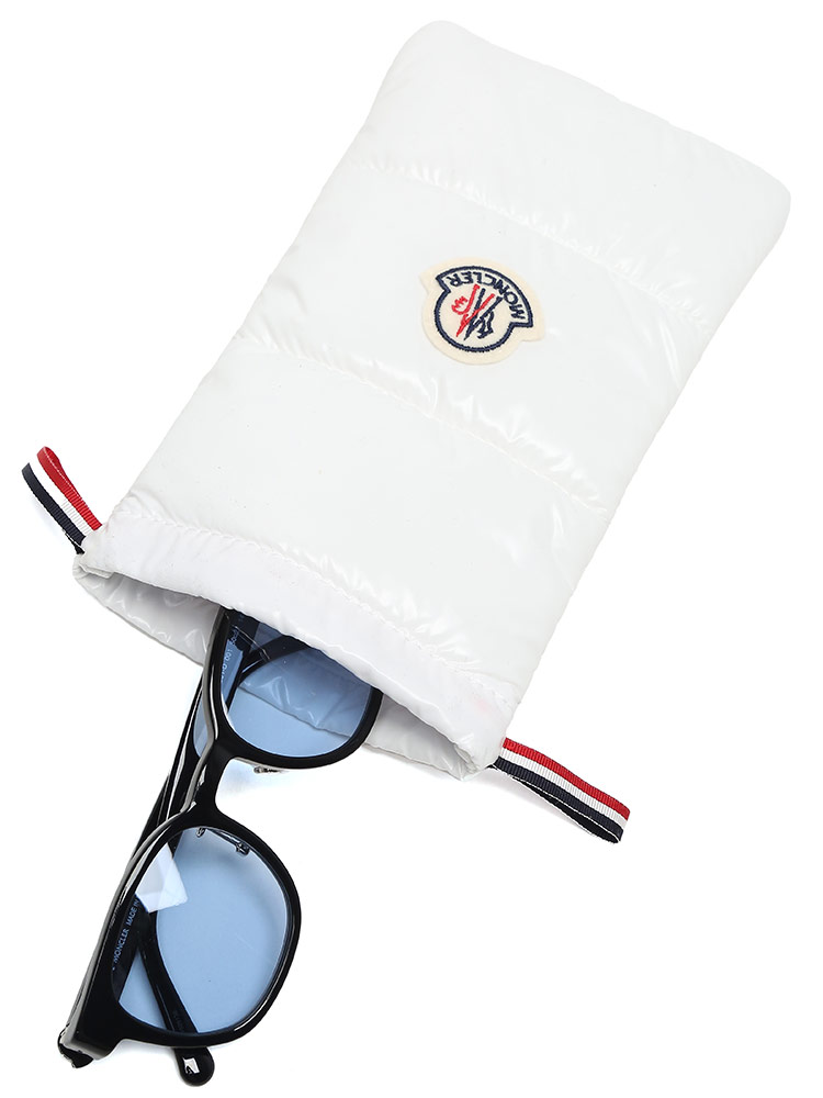 MONCLER (モンクレール) ブラックフレーム ウェリントン ロゴ ブルー