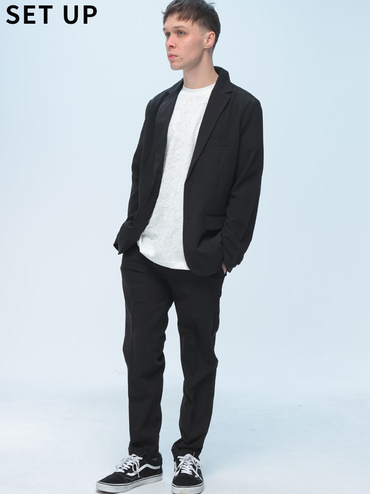 ジャケット セットアップ 上下セット メンズ ストレッチ 無地