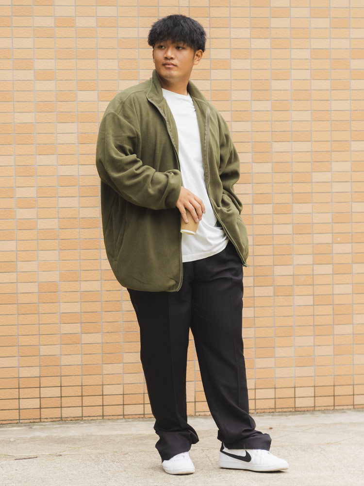 オンライン限定】 フリース ジャケット 大きいサイズ メンズ 無地