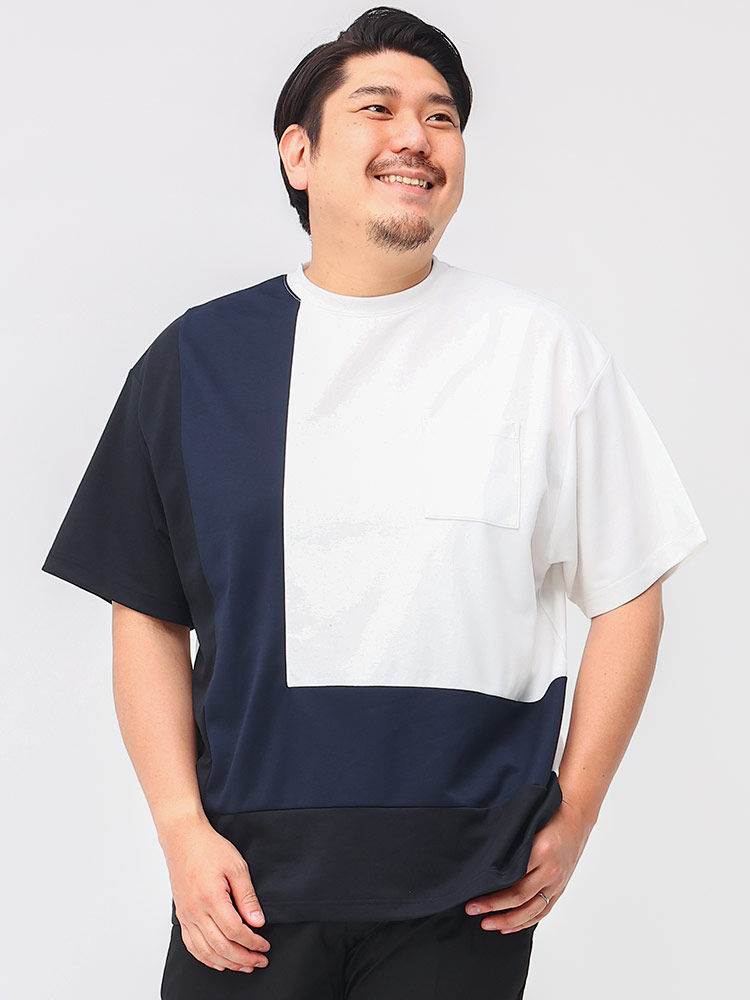 大きいサイズ メンズ B＆T CLUB (ビーアンドティークラブ) L字切り替え