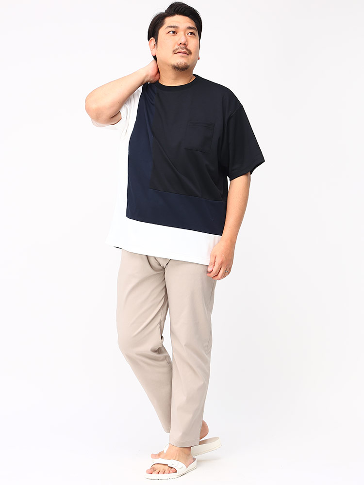 大きいサイズ メンズ B＆T CLUB (ビーアンドティークラブ) L字切り替え