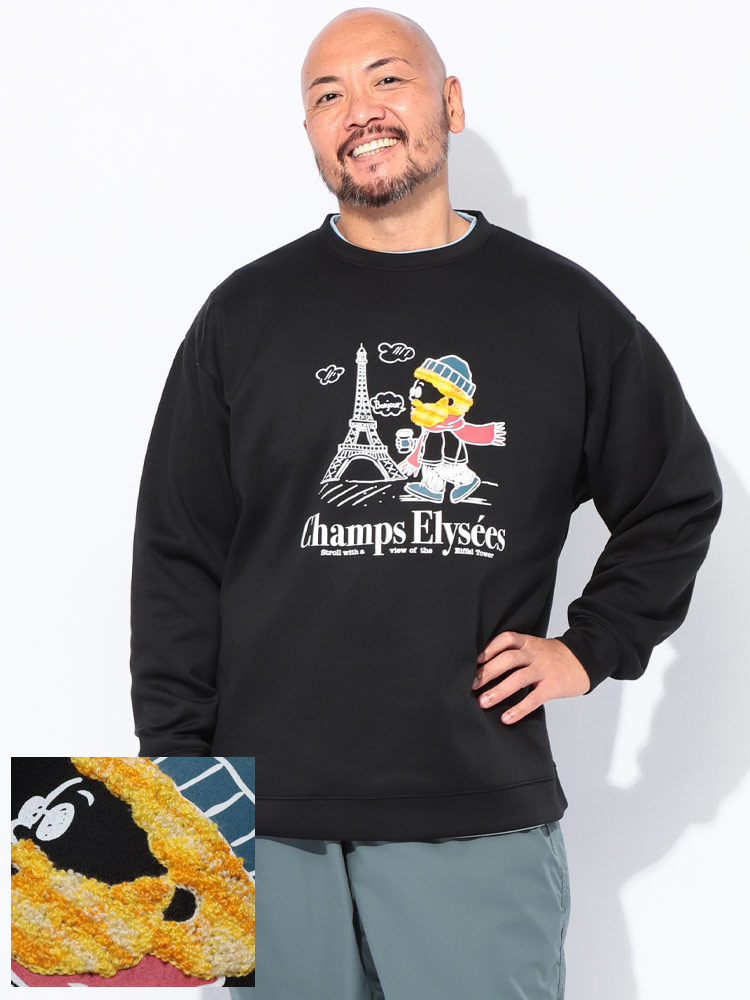 トレーナー オジーダンボールMIX サガラ刺繍 クルーネック トップス