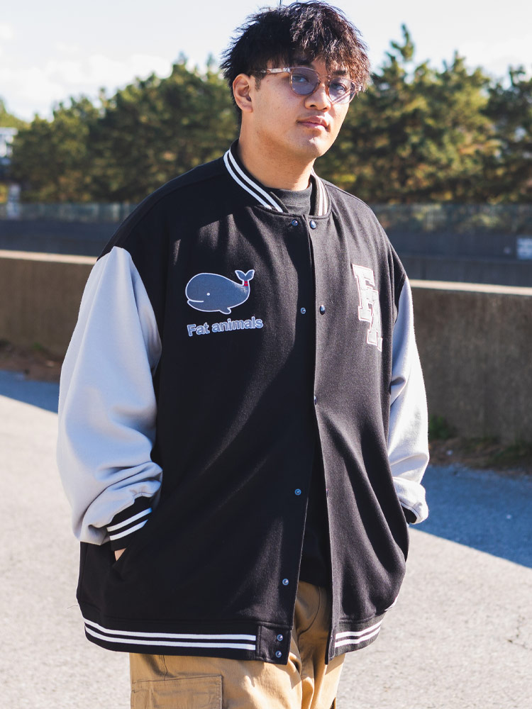 スタジャン TCダンボール 切替 ワッペン刺繍 アウター ジャケット