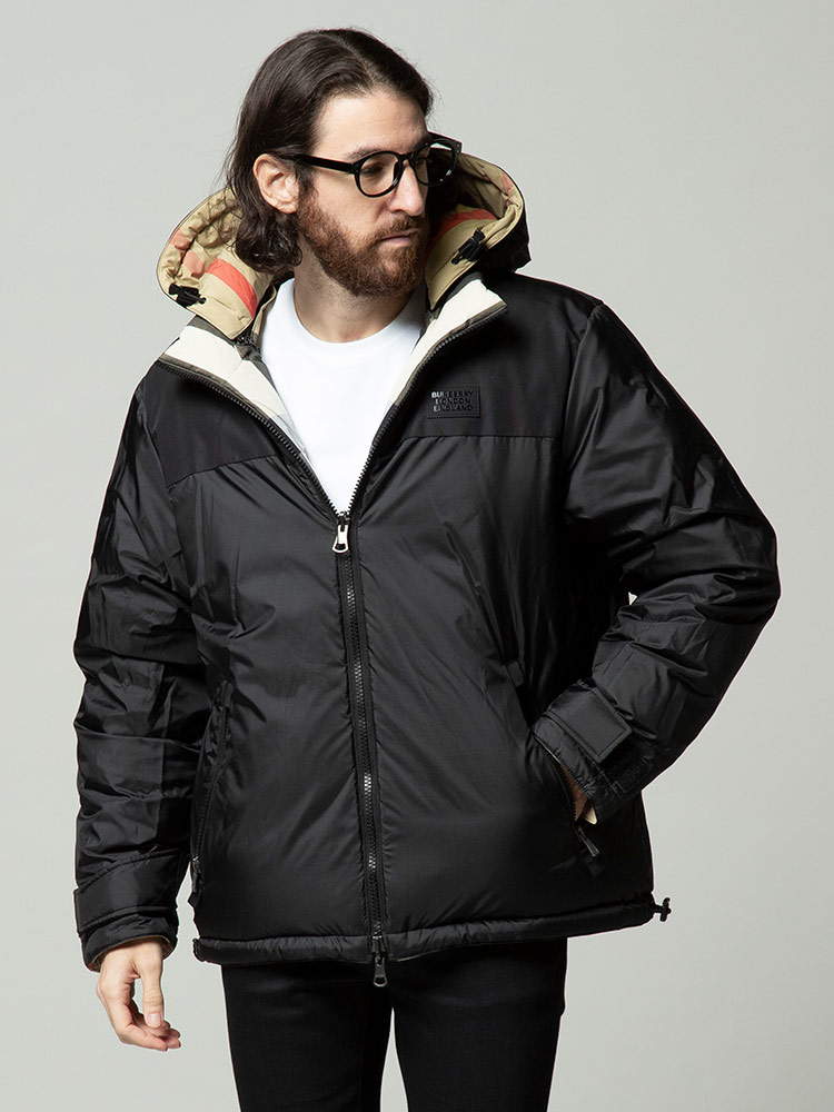 BURBERRY (バーバリー) リバーシブル チェック＆無地 ダウンジャケット
