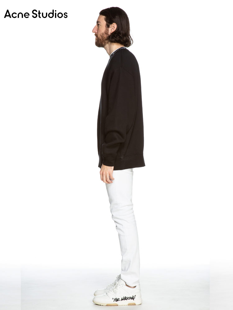 Acne Studios (アクネストゥディオズ) 裏起毛 ロゴリブ クルーネック