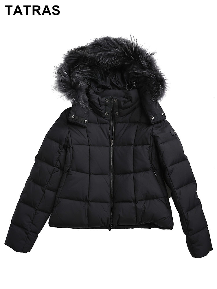 TATRAS (タトラス) ファーフード着脱 ブロックキルト ショートダウン