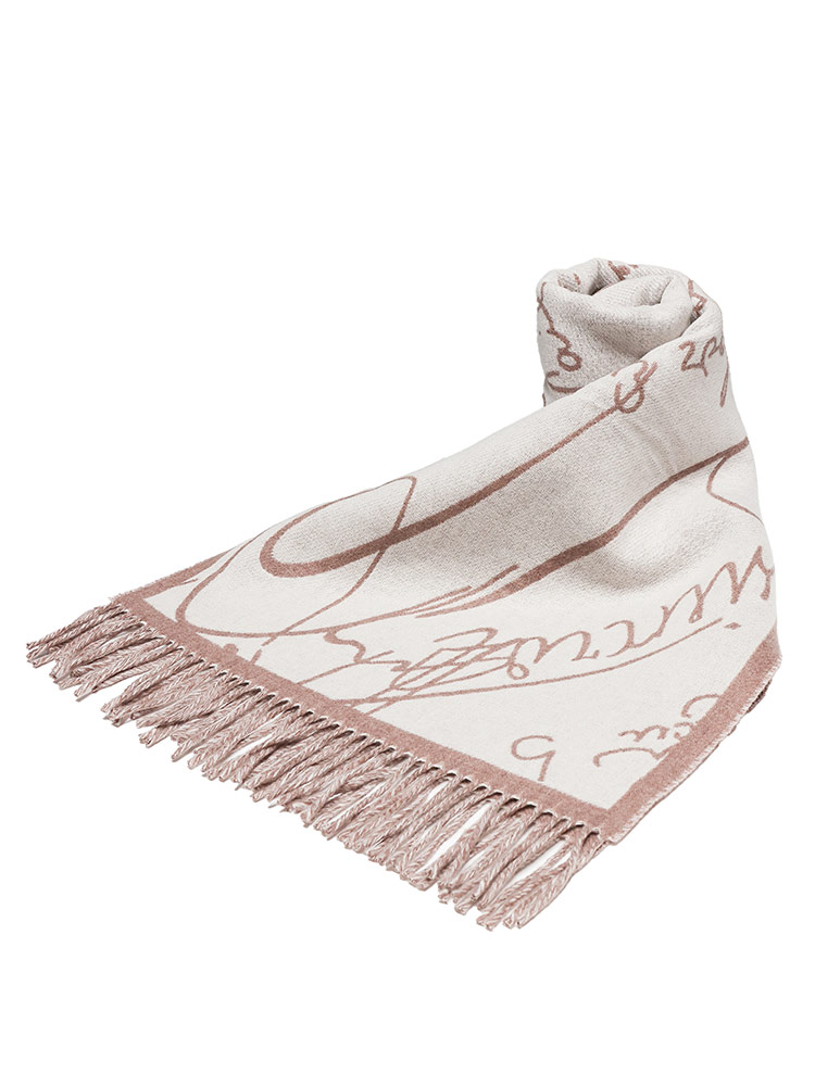 BERLUTI (ベルルッティ) スクリット フリンジ カシミア マフラー