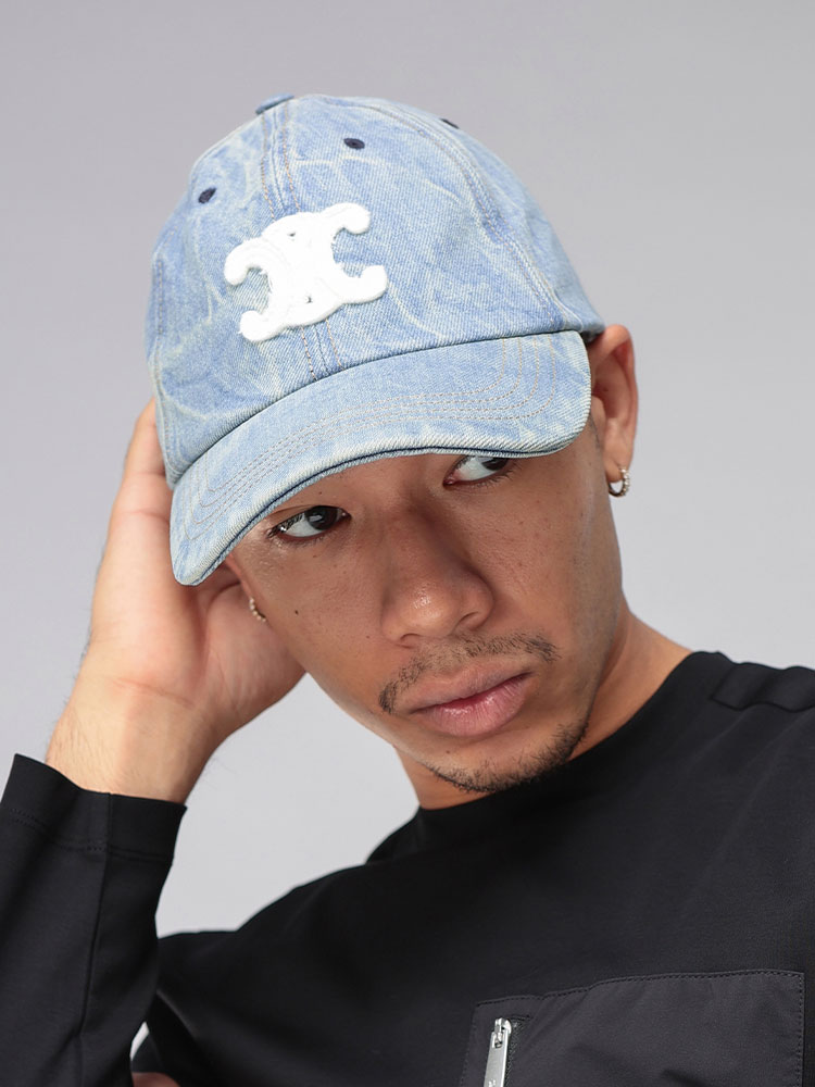 CELINE (セリーヌ) トリオンフ デニム ロゴ 刺繍 デニム ベースボール