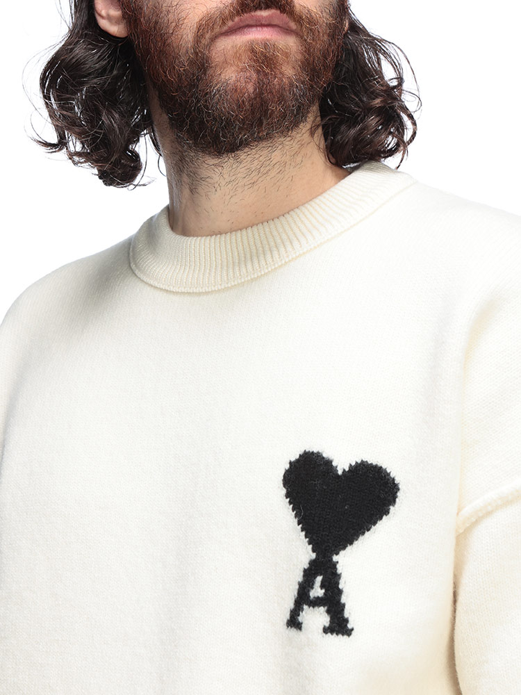 AMI PARIS (アミパリス) 胸ロゴ クルーネック セーター Ami de Coeur
