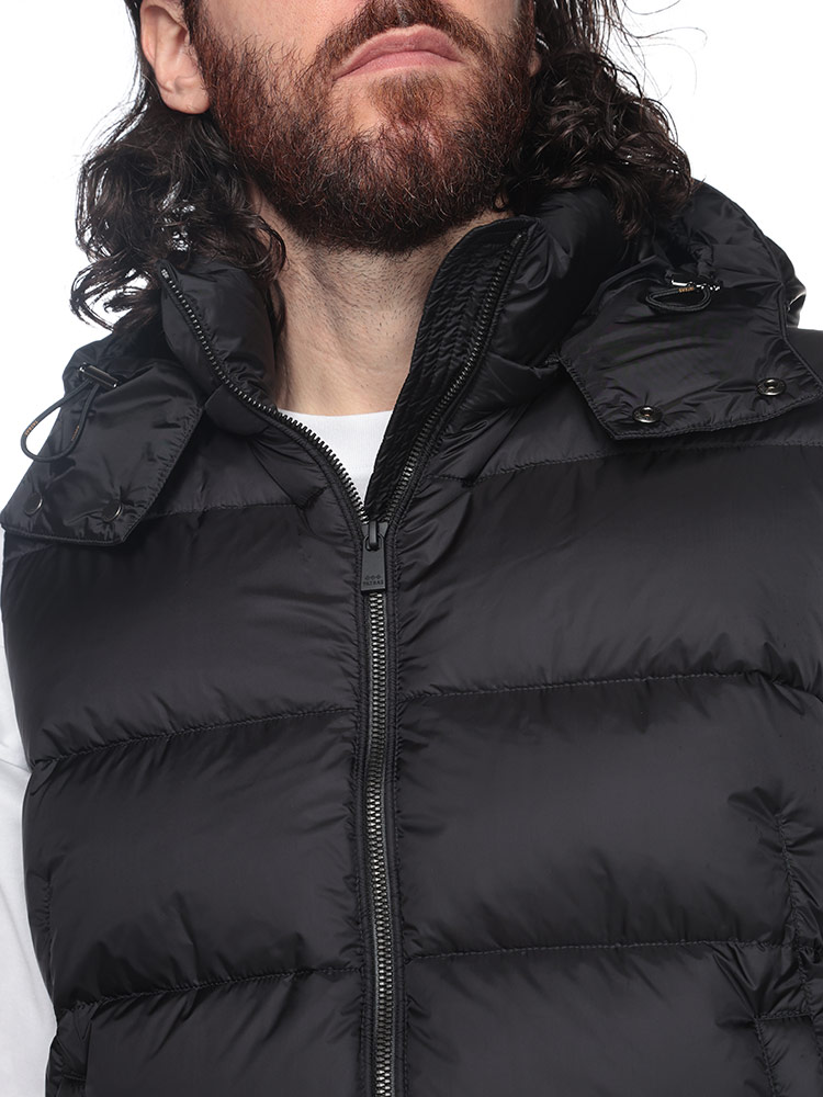 TATRAS (タトラス) フード着脱 セミシャイニー ダウンベスト POSEIDONE