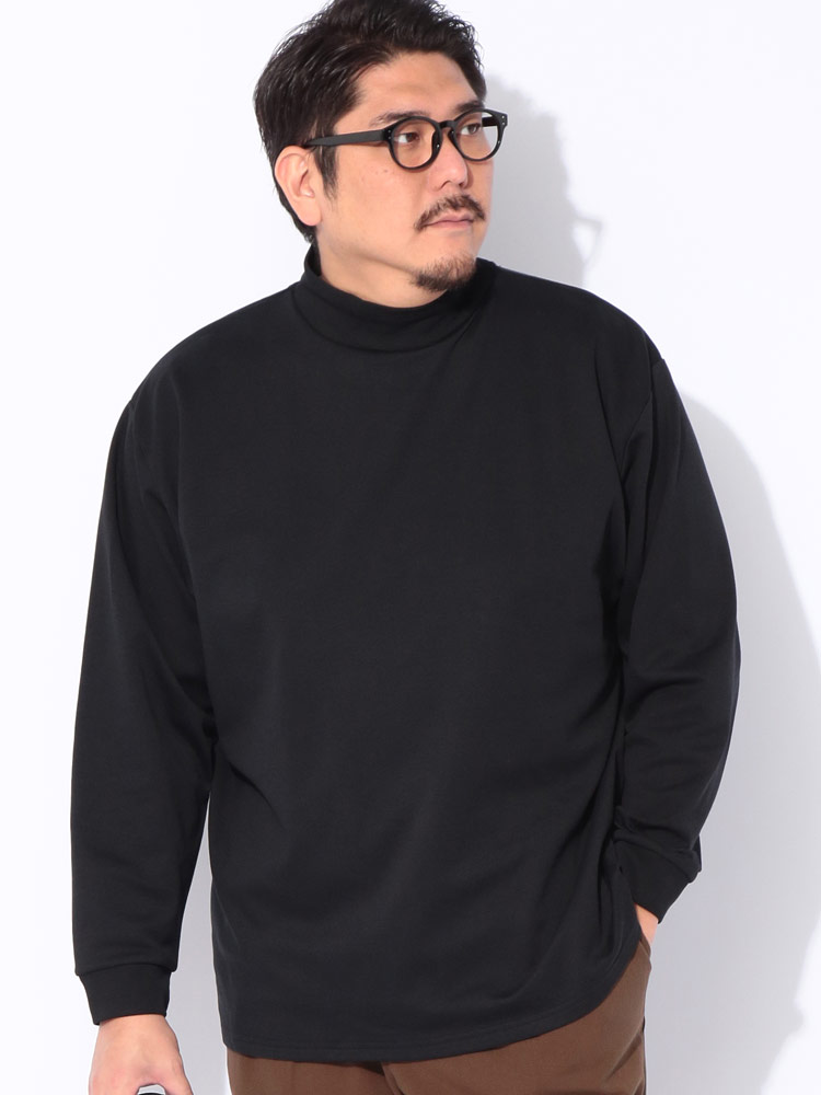 長袖 Tシャツ +WARM ブラッシュド ポンチ モックネック トップス T