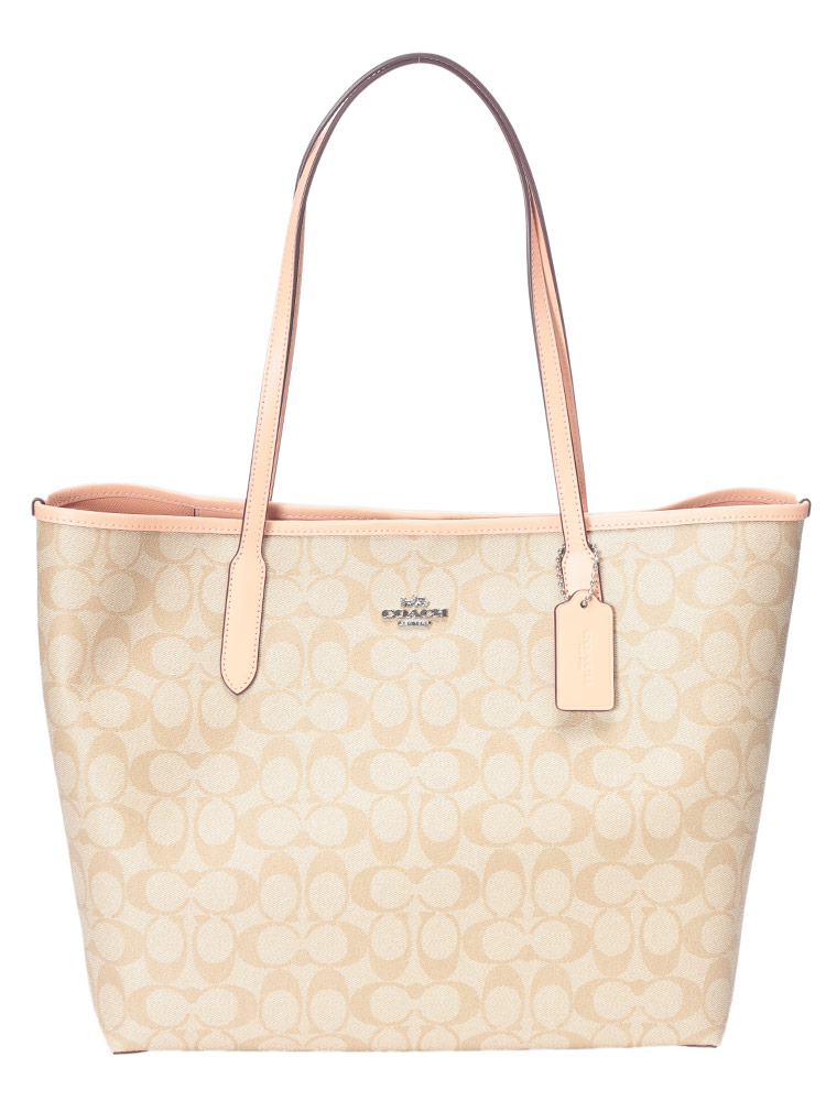 COACH (コーチ) シグネチャー キャンバス レザー トートバッグ