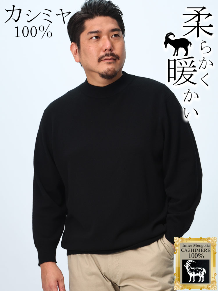 美品】カステルバジャック☆カシミア100% モックネックセーター 48(L