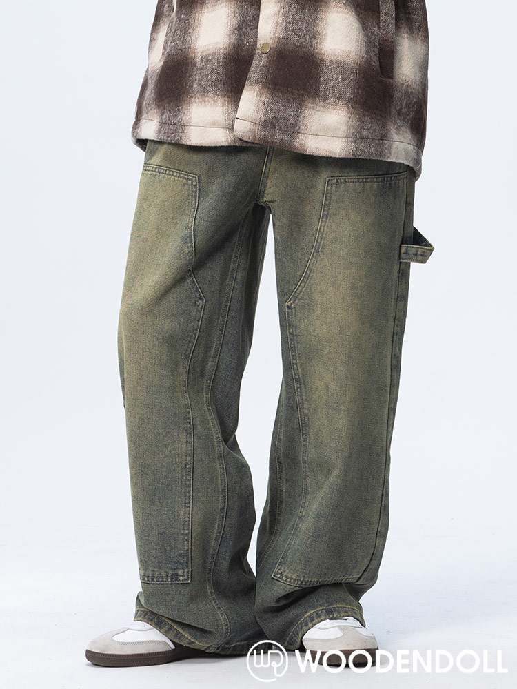 WOODENDOLL (ウッディンドール) ダブルニー デニム ワイドパンツ