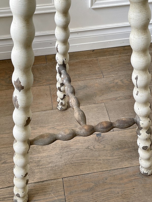 フランスシャビーな木製ハイスツールはかわいいアンティークネット