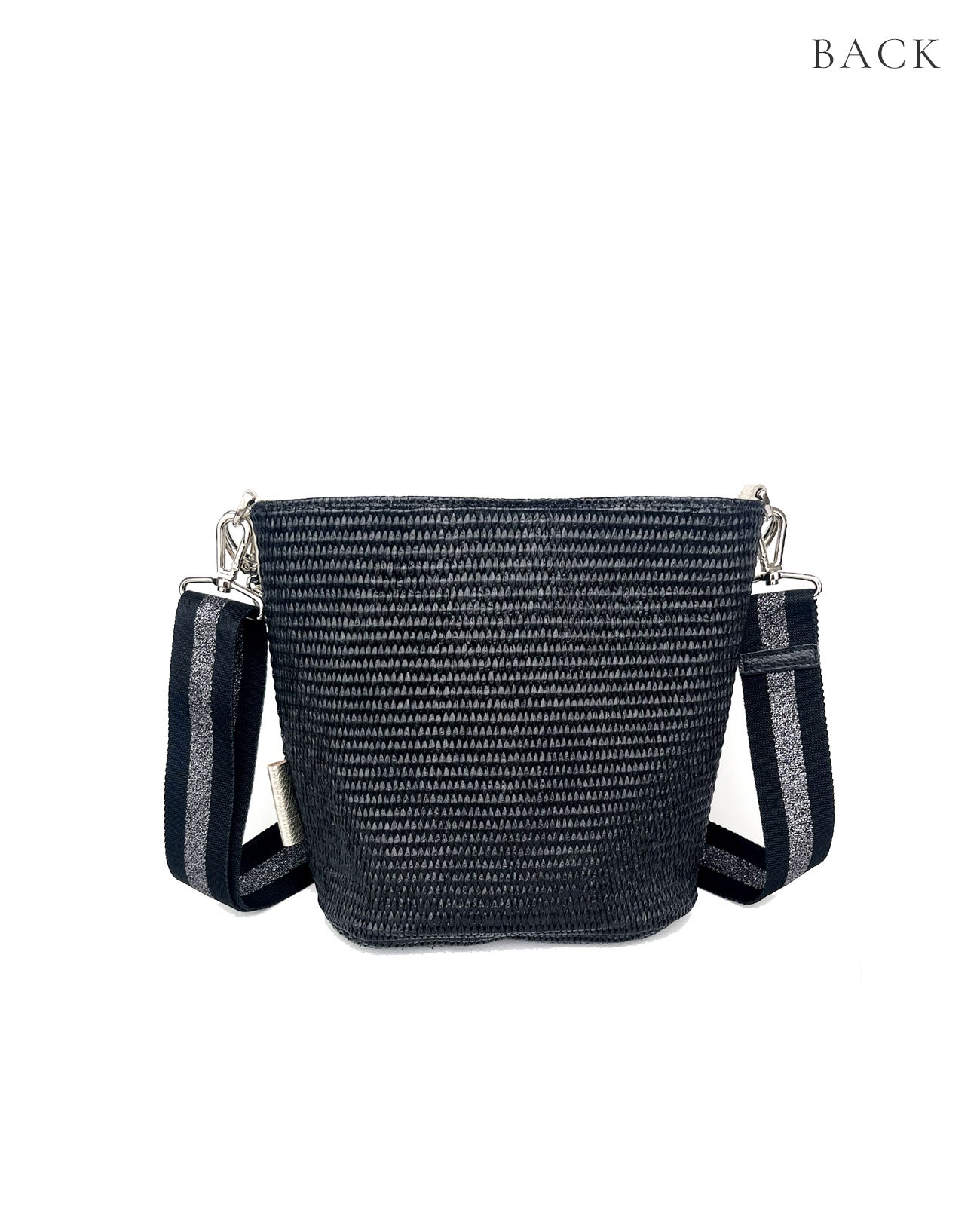 2WAY バケツ型 ラフィア調かご素材バッグ チェーンハンドル付 1809-ra