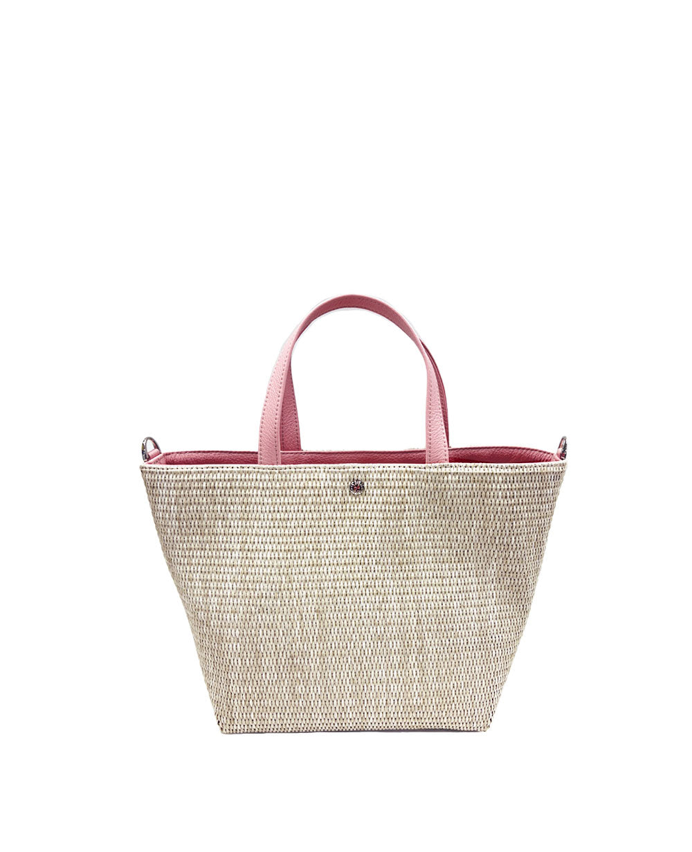 サックドプロムナード ラフィア調カゴ素材 トートバッグ Sサイズ（D
