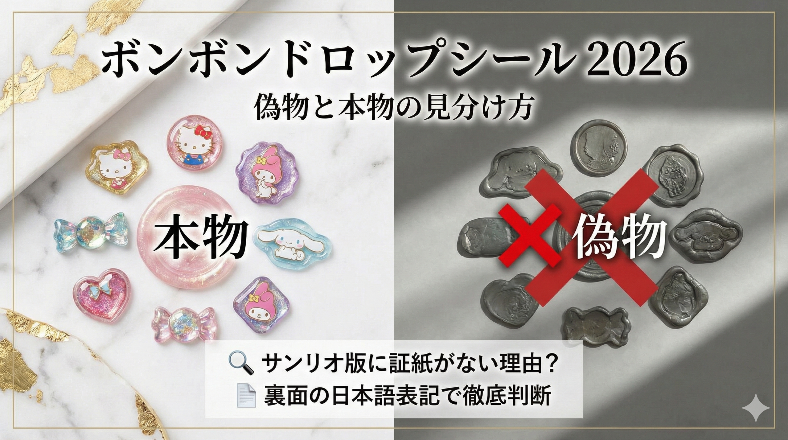 ボンボンドロップシール2026】ボンドロの偽物と本物の見分け方