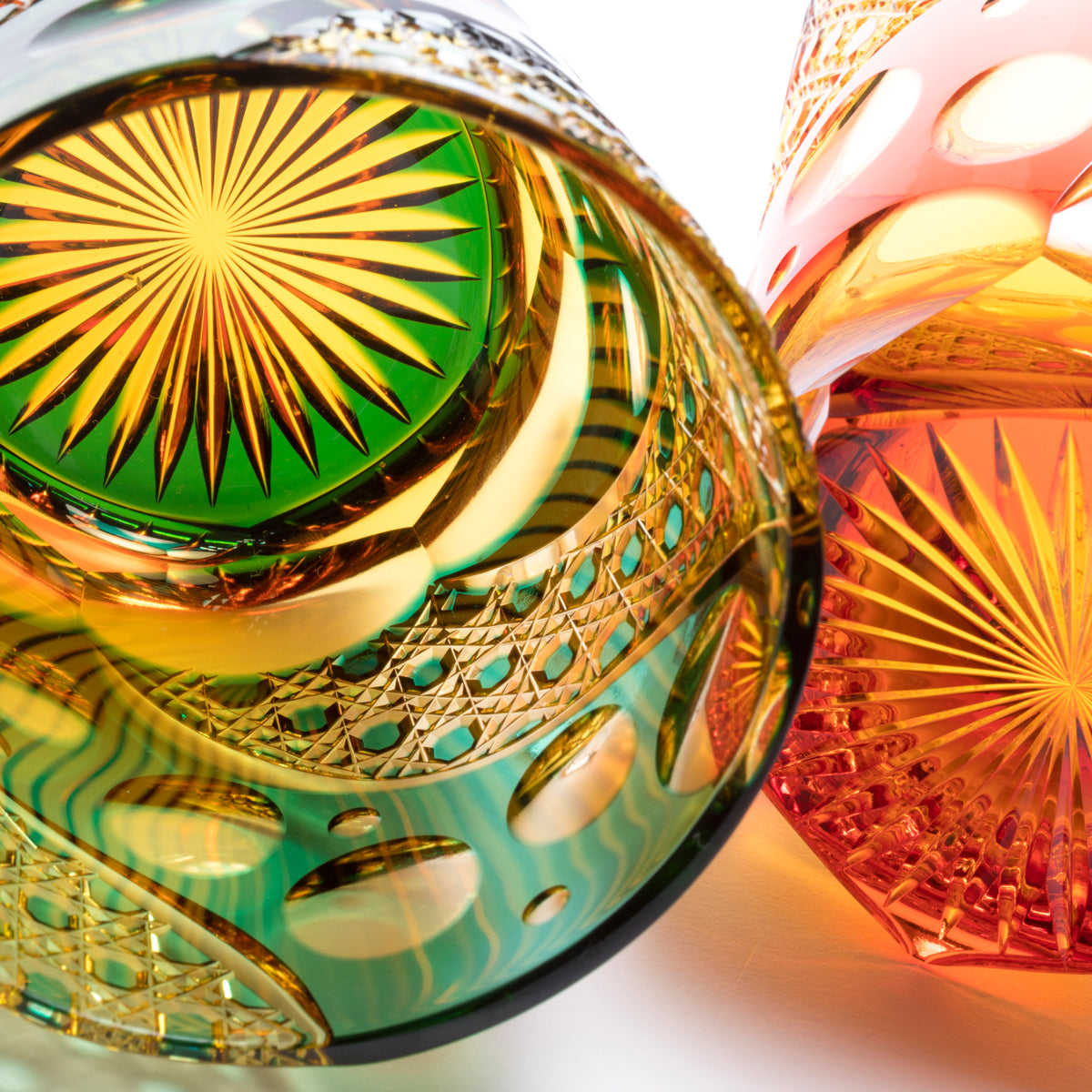 M-250 山田のゆり作 八角篭目文様 オールド – 硝子工房 彩鳳