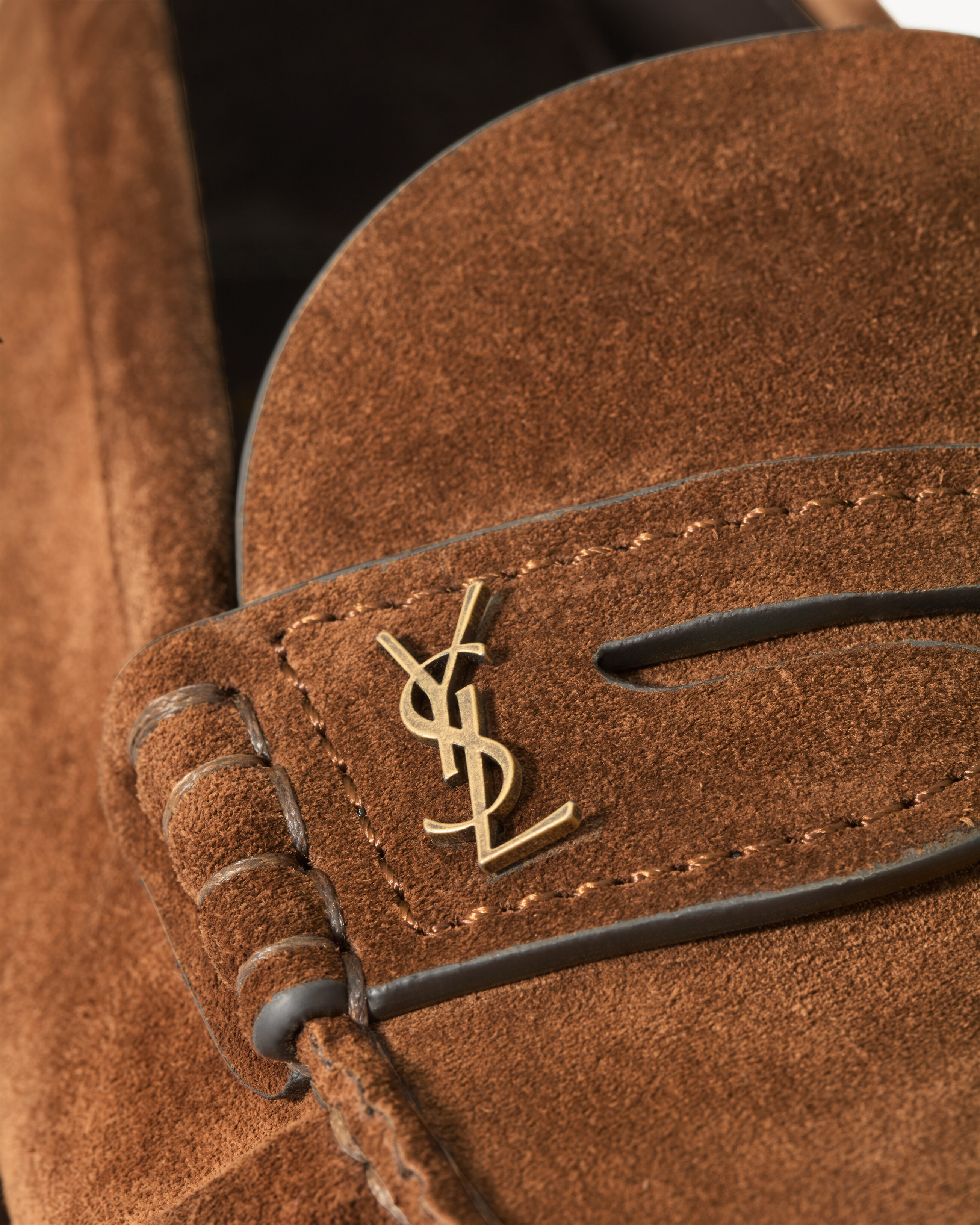 LAURENT loafers in suede in Brown | Saint Laurent | YSL EN-CZ