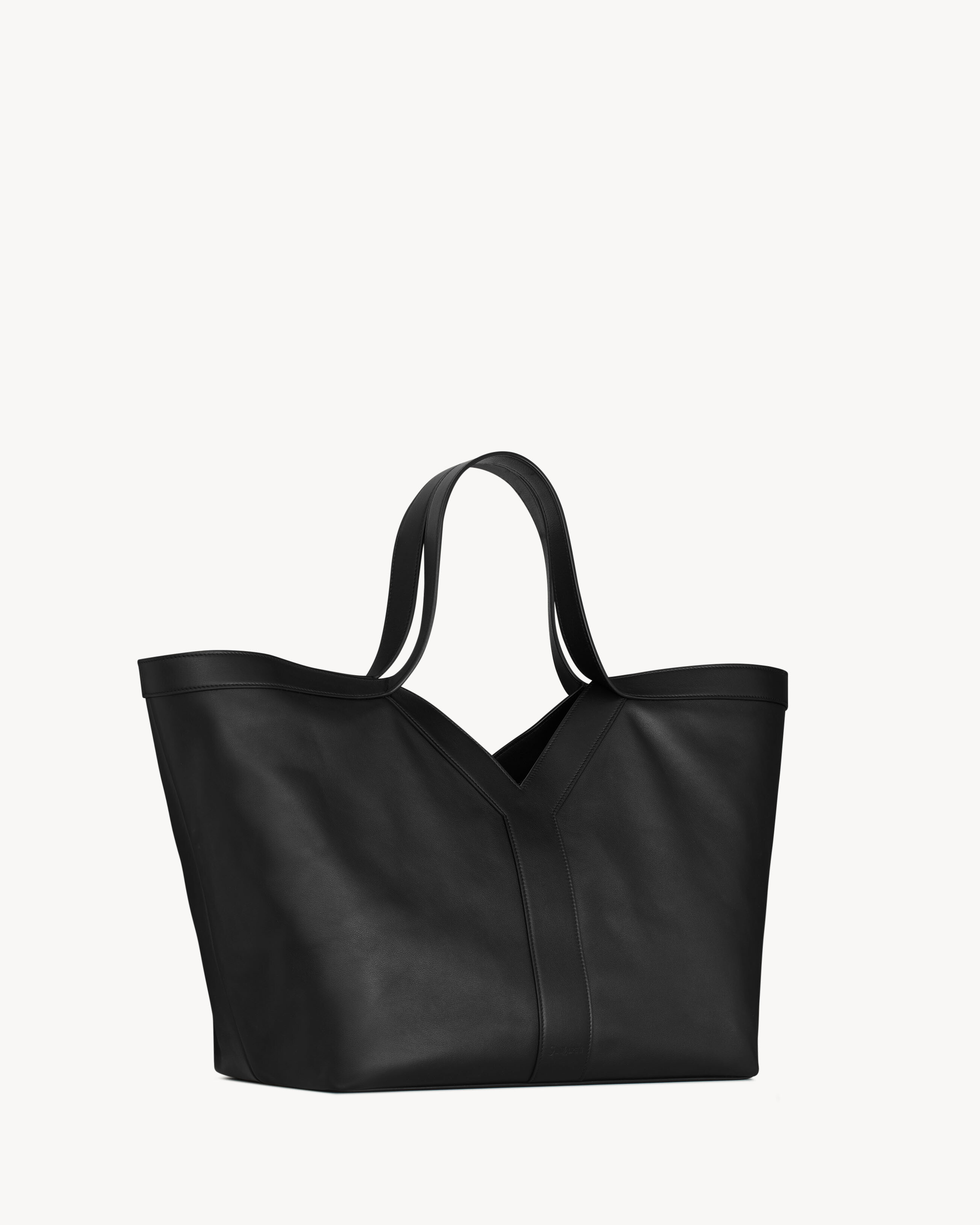 Y TOTE IN LEATHER in Black | Saint Laurent | YSL EN-US