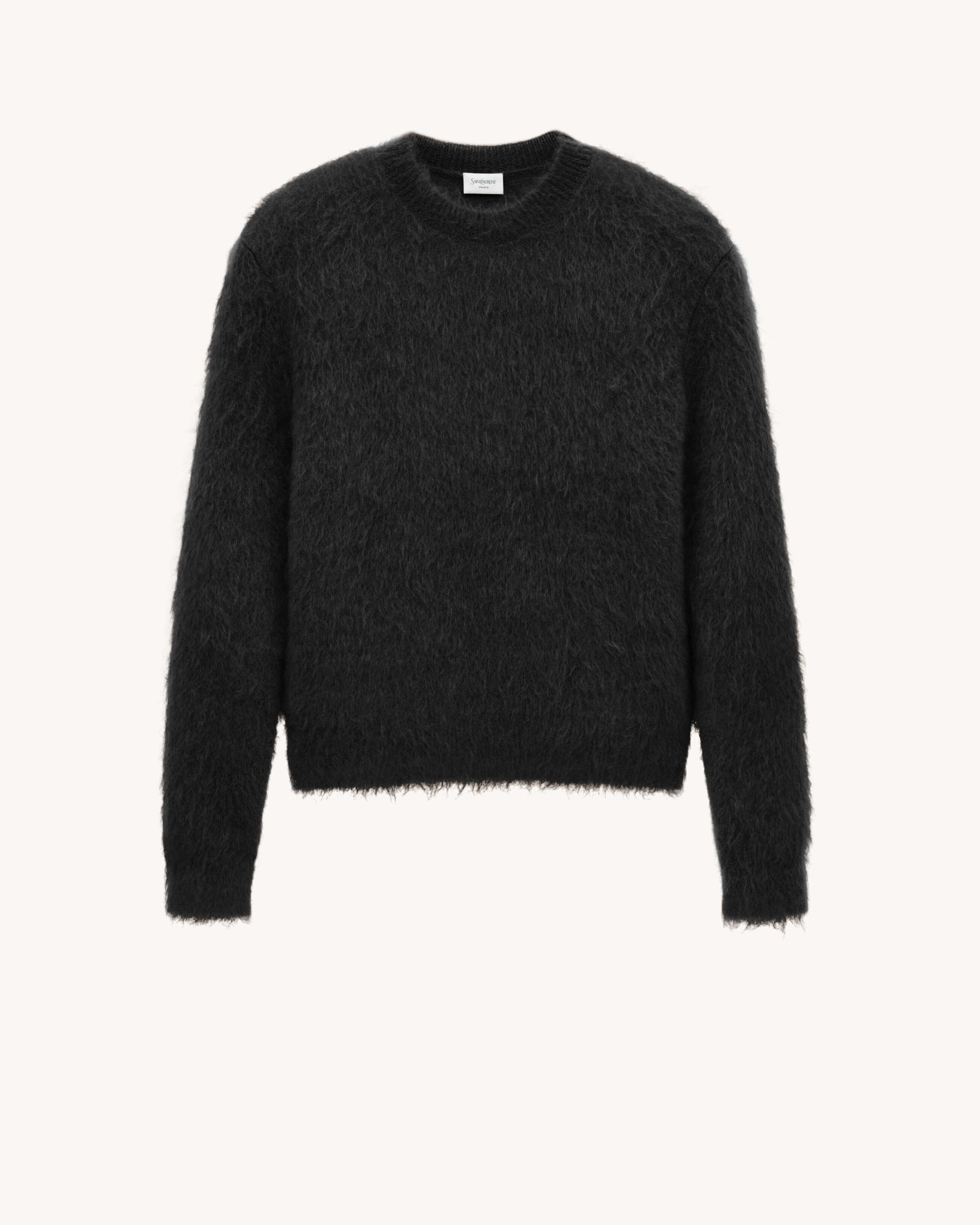 sweater in brushed knit in Black | Saint Laurent | YSL EN-US