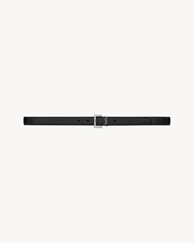 CASSANDRE thin belt in smooth leather in Black | Saint Laurent
