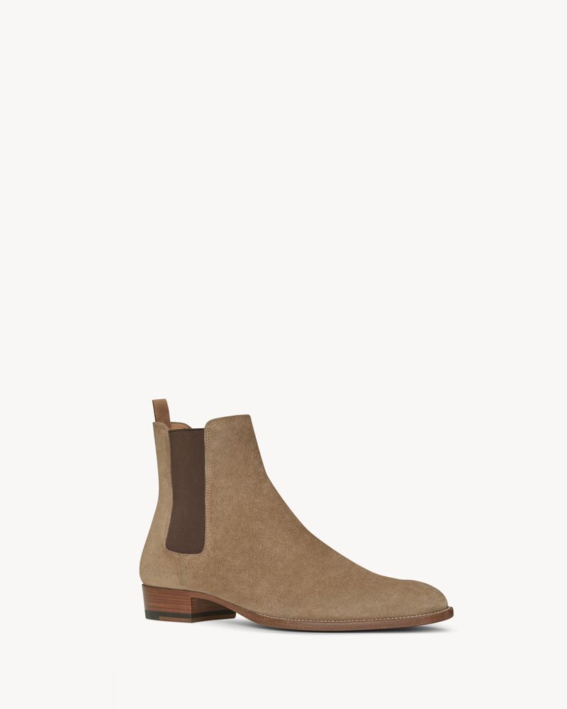 wyatt chelsea boots in suede in Beige | Saint Laurent | YSL EN-PT