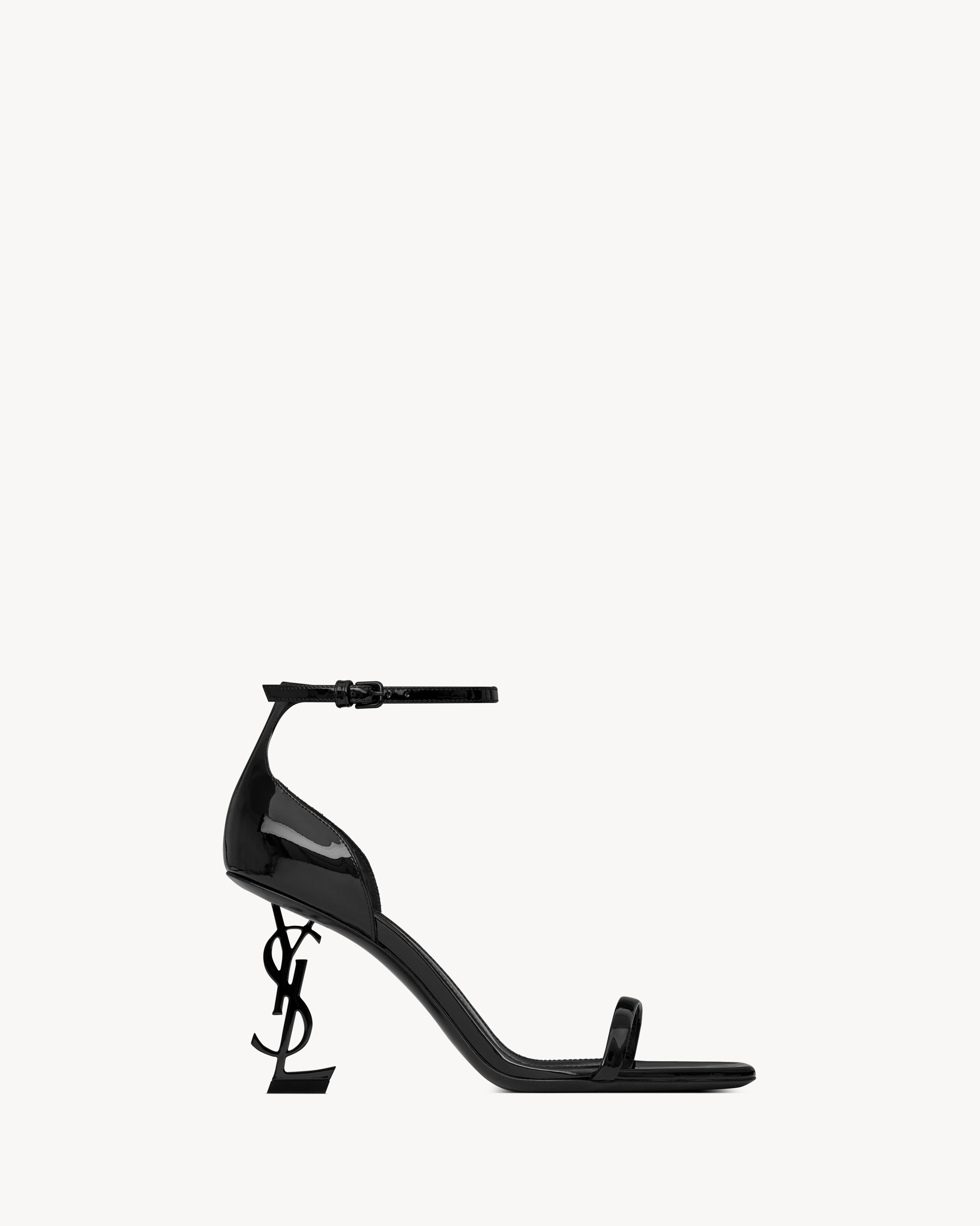 OPYUM Sandals in patent leather in Black | Saint Laurent | YSL EN-US