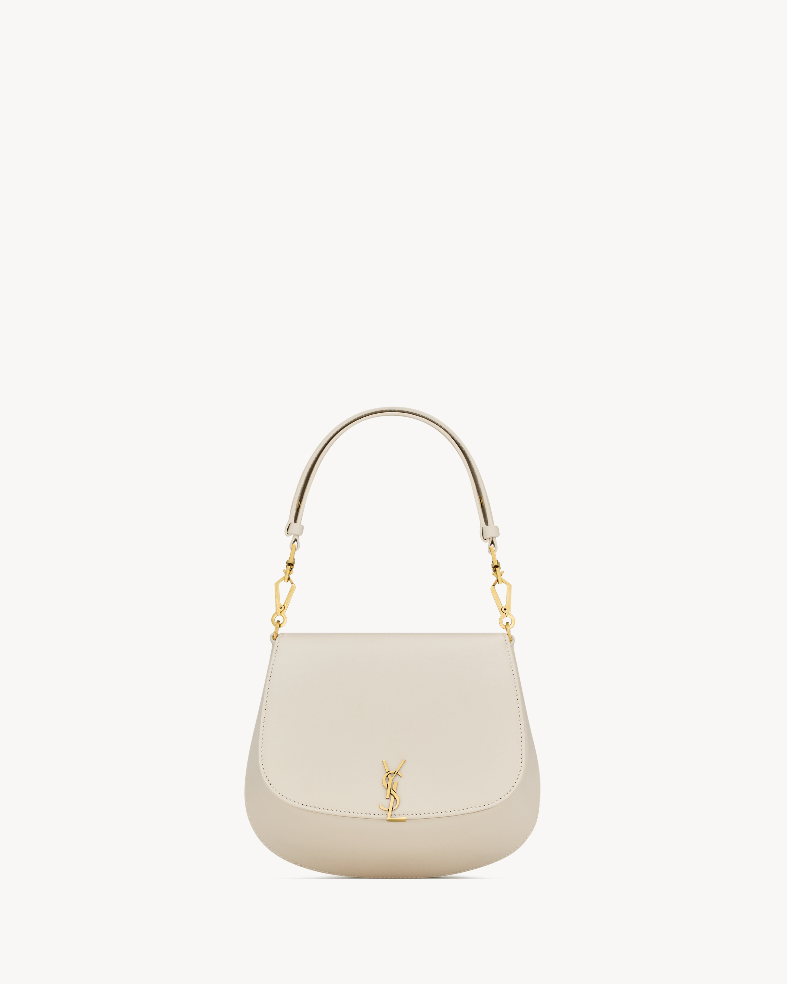 Mini VOLTAIRE TOP HANDLE bag in BOX SAINT LAURENT in White | Saint