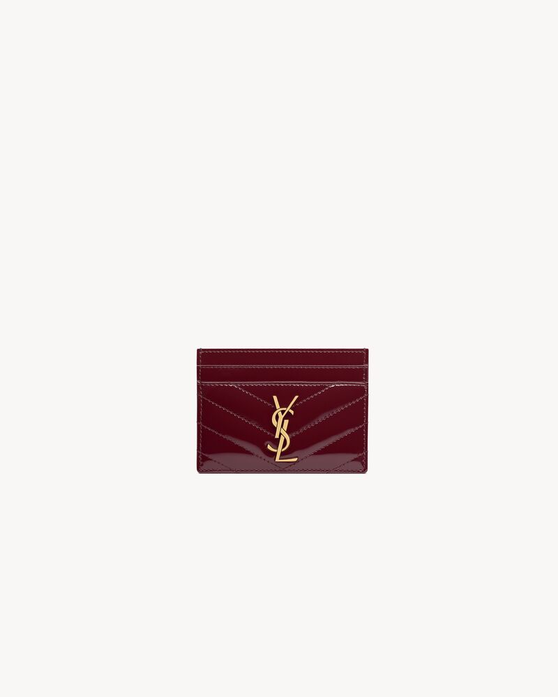 CASSANDRE MATELASSÉ card case in patent leather in Bordeaux