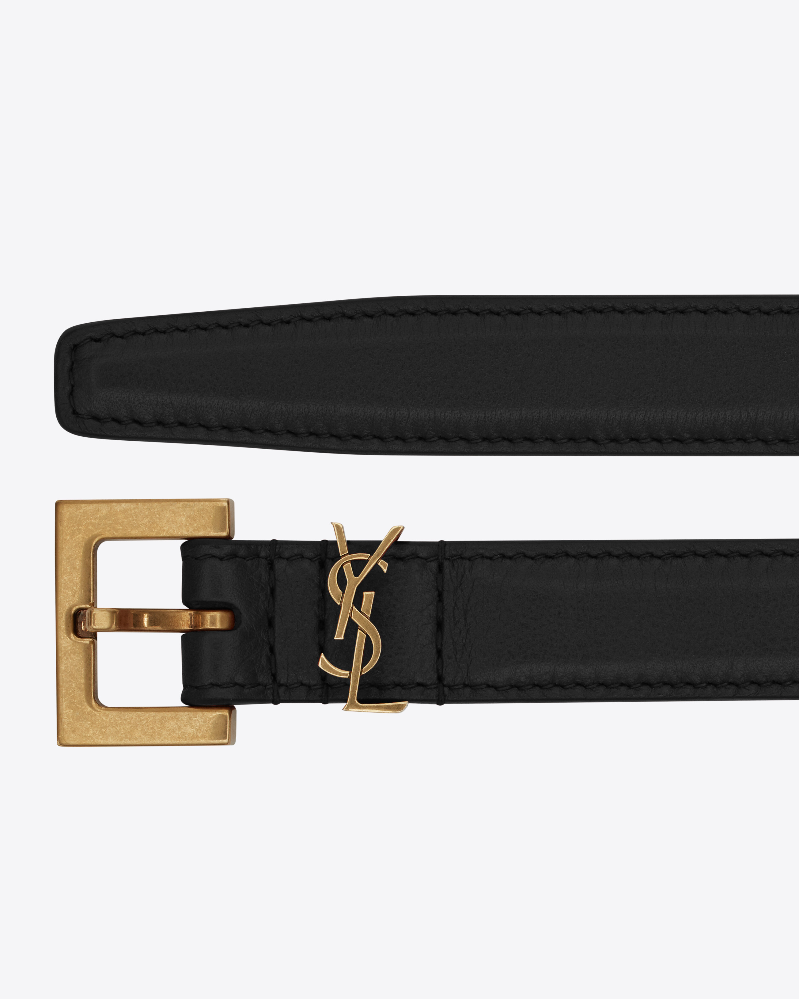 CASSANDRE thin belt in smooth leather in Black | Saint Laurent