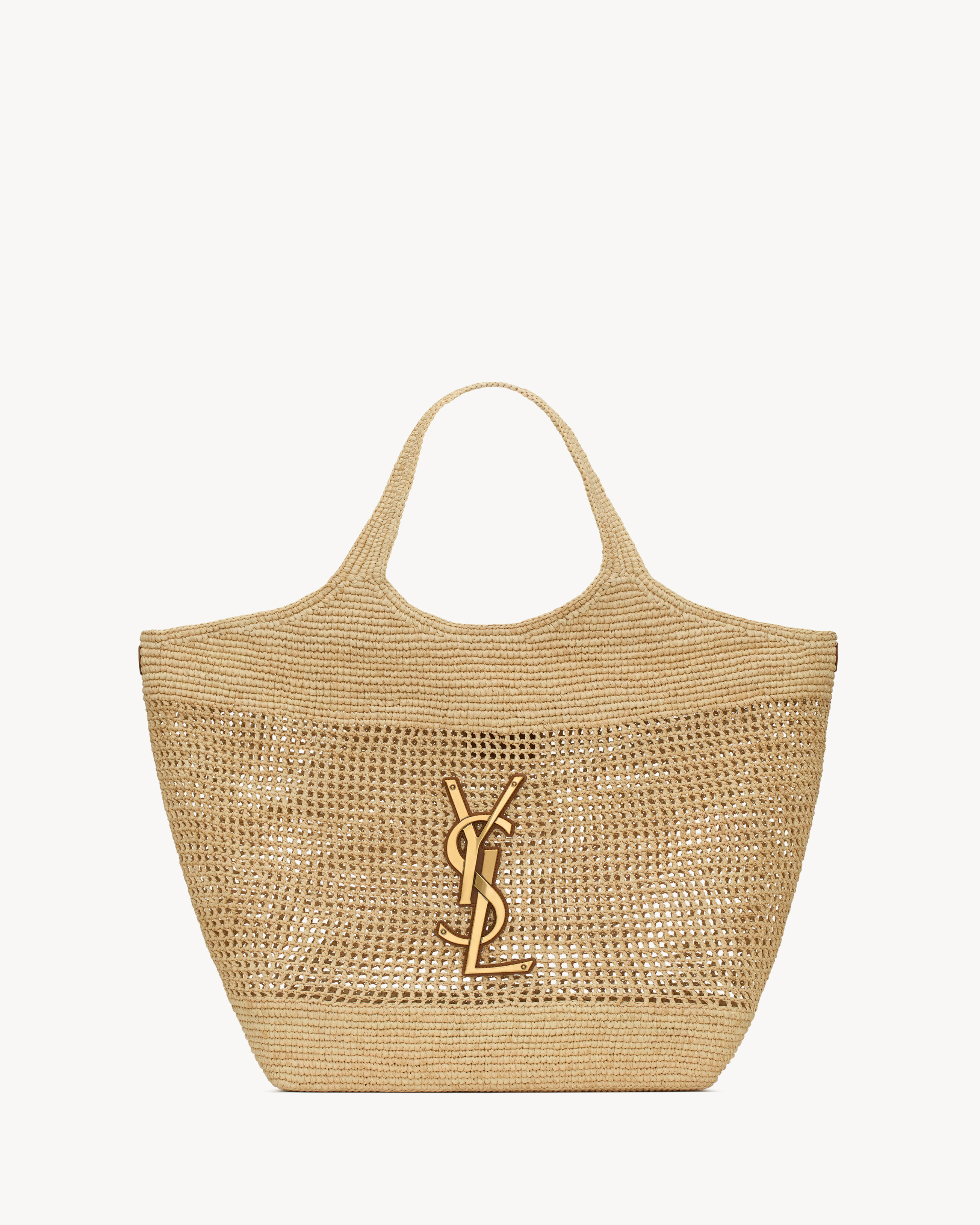 ICARE IN RAFFIA in Beige | Saint Laurent | YSL EN-US