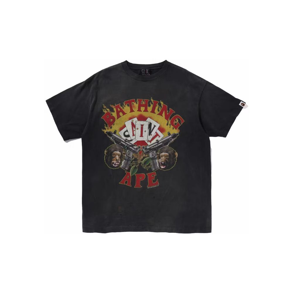 BAPE x Saint Mxxxxxx Guns Tee Charcoal – Limited Collabs