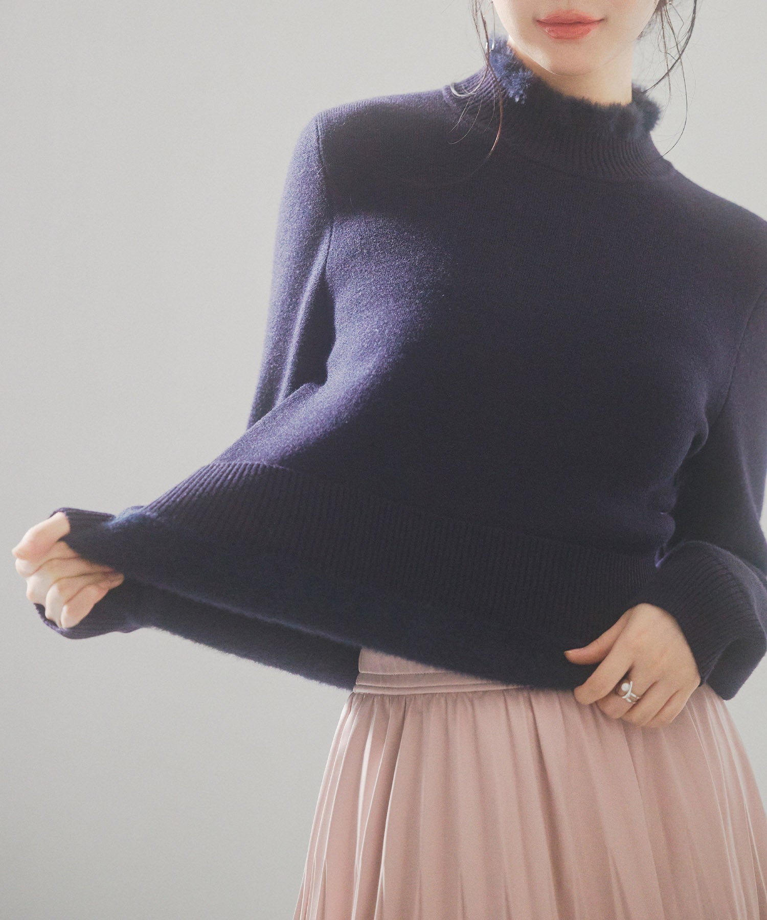 裏起毛ハイネックニットプルオーバーsdp8040 ネイビー – [公式]SAISON