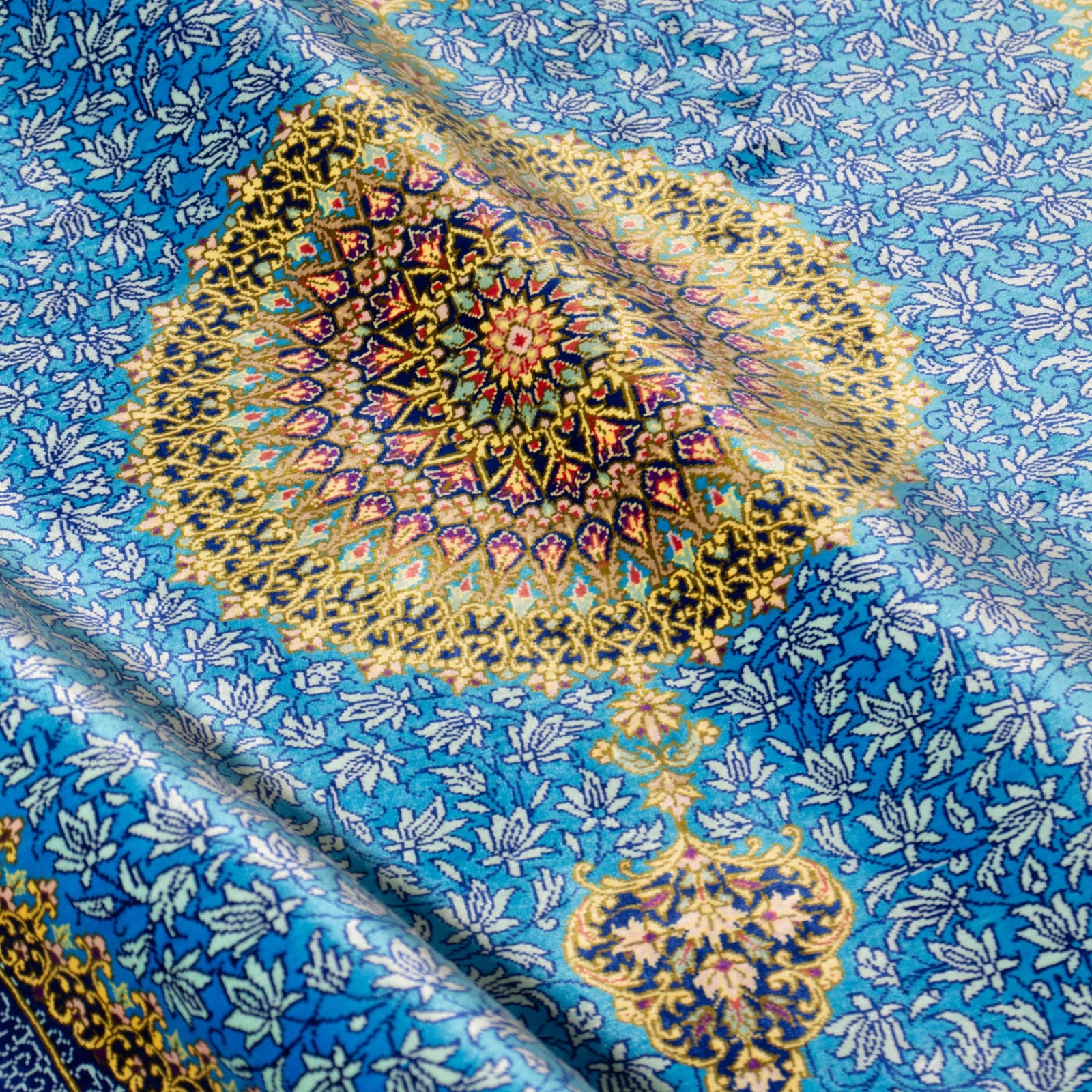 GMIK404○最高級 ペルシャ絨毯 ラグ カーペット シルク 手織り 中東