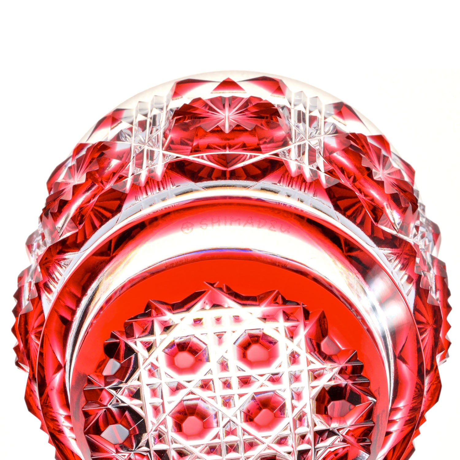 島津薩摩切子】復元 猪口(大) cut18金赤×島津紫セット – ㈱島津興業