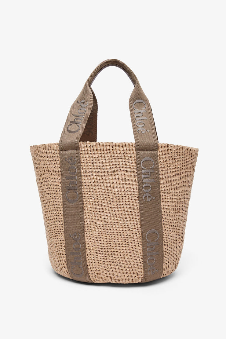 Chloé | Woody raffia dark nut tote bag | Savannahs