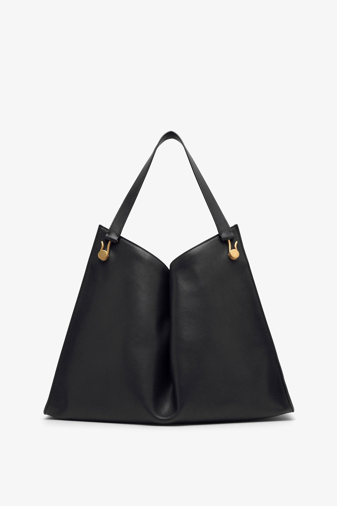 The Row | Alexia black leather top handle bag | Savannahs