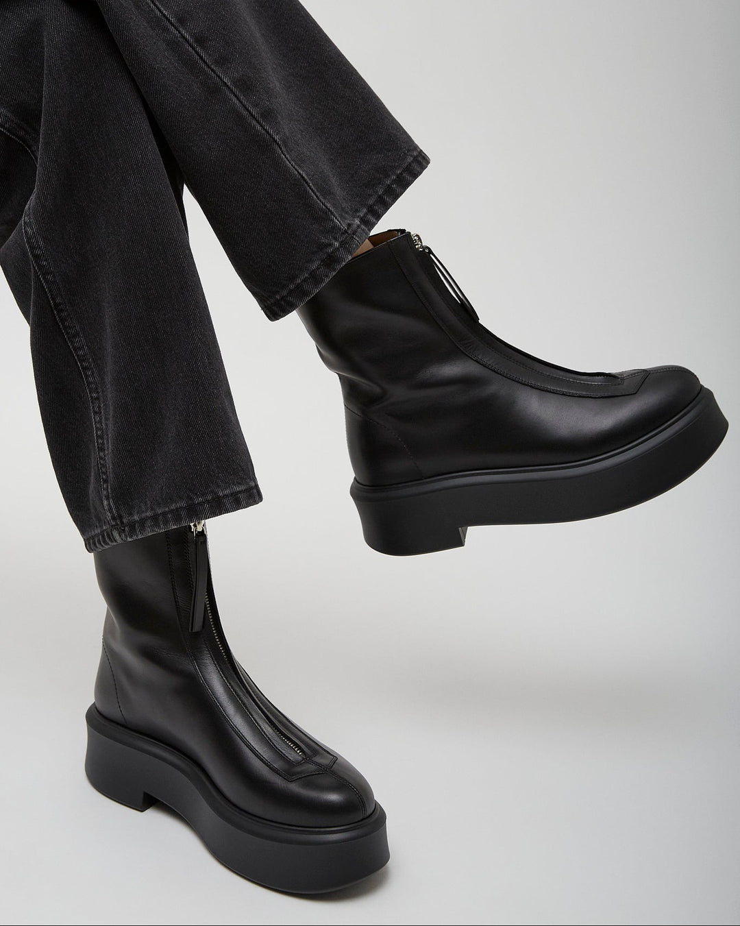 The Row | Zipped 1 leather ankle boots | Savannahs