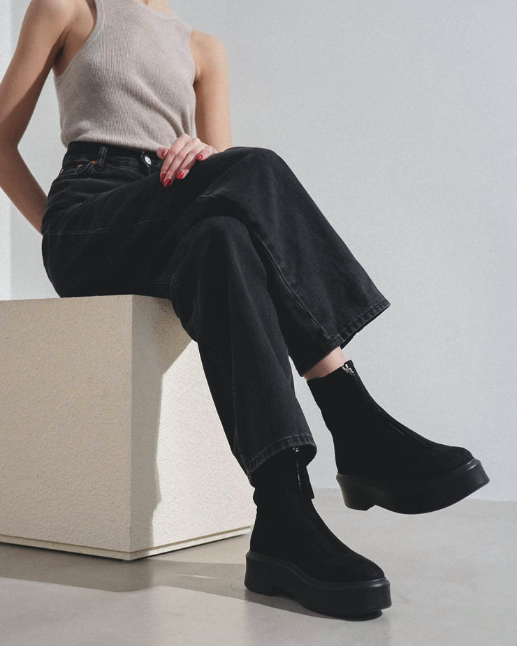 The Row | Zipped I black suede ankle boots | Savannahs