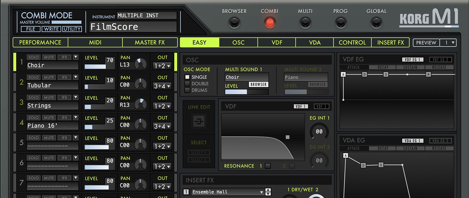 M1』Korgが誇るミュージック・ワークステーション（広範囲な音楽制作を