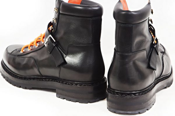 売切】エルメス メンズ ショートブーツ 黒 S金具 レザー ♯40 25～25.5