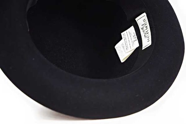 エルメス ハット 帽子 黒 ブラック ♯57 毛100％ 未使用 6万円以下