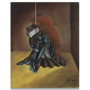 屏風 日本画 三浦良雄『河畔夕映』金箔屏風 真筆証明書付 四曲屏風