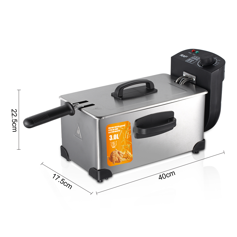 RAF R.5299 Electric Deep Fryer with Oil Filtration, 3L Capacity