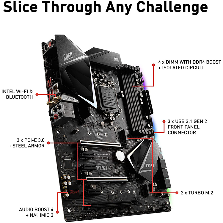 MSI MPG Z390 Gaming Edge AC LGA1151 Motherboard, Intel Z390