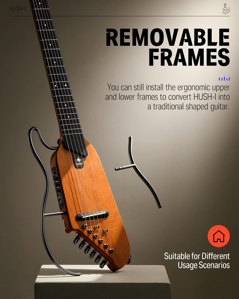 Donner トラベルギター HUSH-I ヘッドレスサイレントギター、取り外し